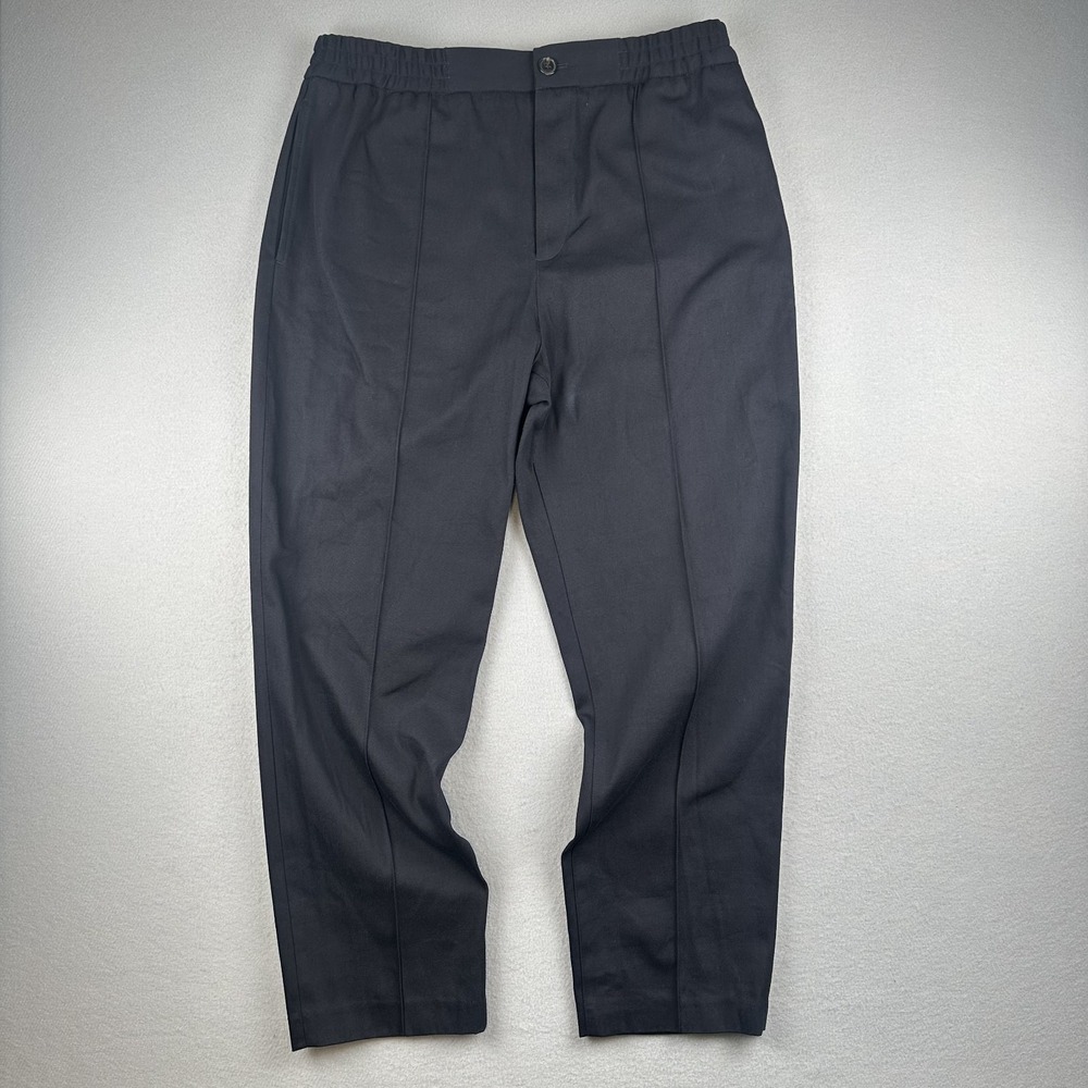 A.P.C. Rue Madame Paris Black Trousers Pants Womens XXL Elastic Waist Cotton